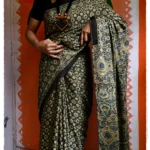 Jugnu ~ Premium Modal Silk Ajrakh Hand Block Print Designer Saree.