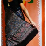 Neelam ~ Premium Modal Silk Ajrakh Hand Block Print Designer Saree.