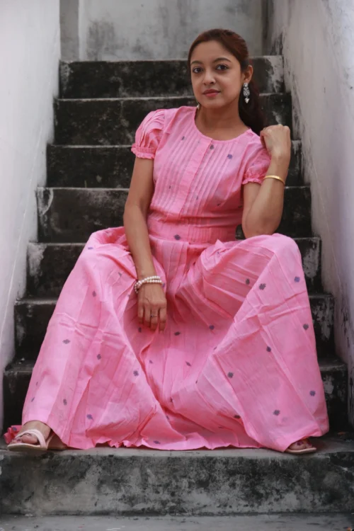 CANDY FLOSS - Puff Sleeved,Front Button Ruffle Designer Skin-friendly summer wear. - Image 7