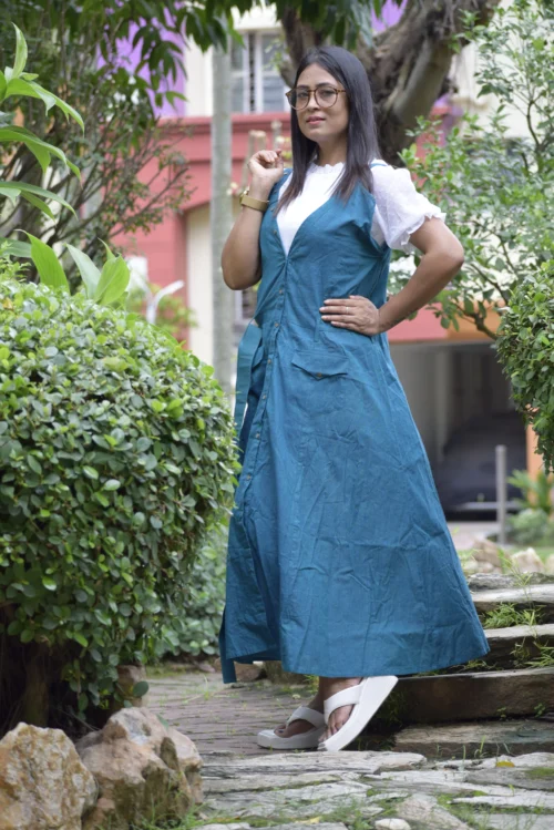 VALENTINE FLAME II Indo Western Flared Cotton Casual Wear / Summer Dress / Party Wear . - Image 7