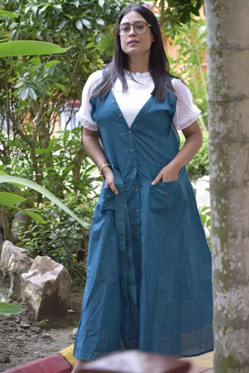 VALENTINE FLAME II Indo Western Flared Cotton Casual Wear / Summer Dress / Party Wear .