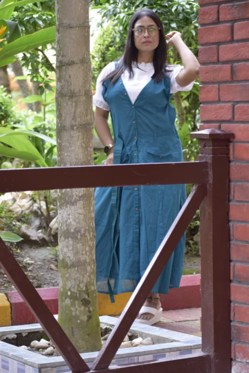 VALENTINE FLAME II Indo Western Flared Cotton Casual Wear / Summer Dress / Party Wear . - Image 2
