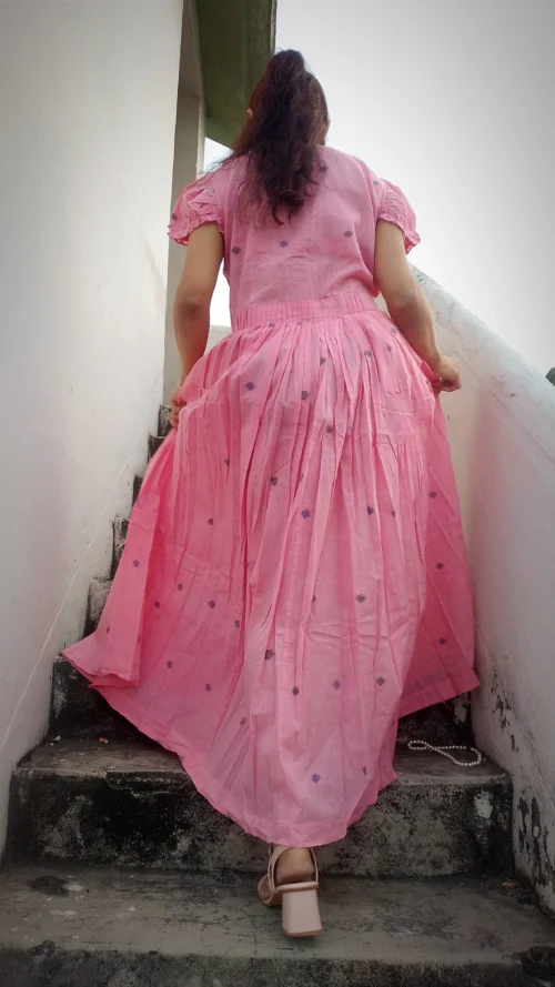 CANDY FLOSS - Puff Sleeved,Front Button Ruffle Designer Skin-friendly summer wear. - Image 6