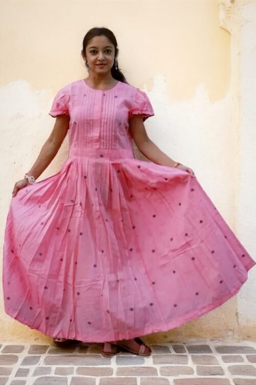 CANDY FLOSS - Puff Sleeved,Front Button Ruffle Designer Skin-friendly summer wear.