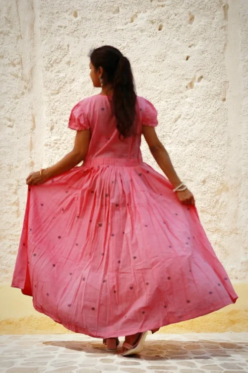CANDY FLOSS - Puff Sleeved,Front Button Ruffle Designer Skin-friendly summer wear. - Image 3