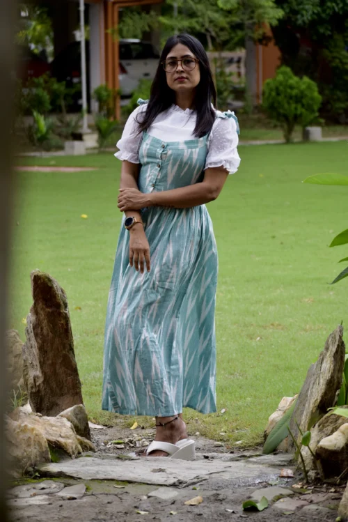 SPRINGFIELD- Handmade Designer Indo Western Flared Cotton Casual Wear / Summer Dress / Party Wear - Image 2