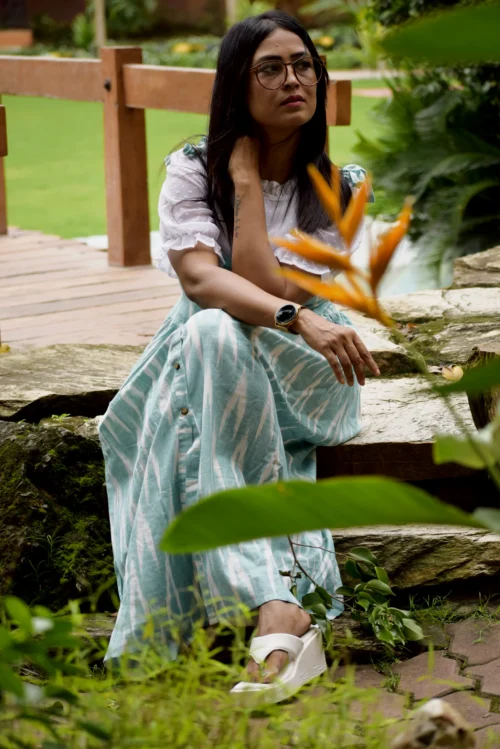 SPRINGFIELD- Handmade Designer Indo Western Flared Cotton Casual Wear / Summer Dress / Party Wear - Image 7