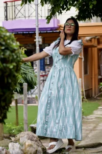 SPRINGFIELD- Handmade Designer Indo Western Flared Cotton Casual Wear / Summer Dress / Party Wear
