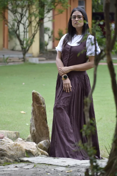 PRINCESS SAGA ll- Flared Handmade Khadi Cotton Designer Wear / Summer Dress - Image 5
