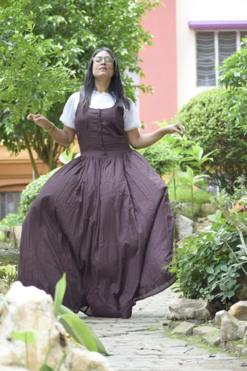 PRINCESS SAGA ll- Flared Handmade Khadi Cotton Designer Wear / Summer Dress - Image 6