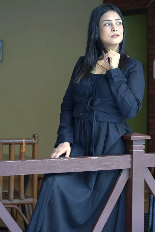 DERVISH DREAM II ~ Layered Corset Shape Maxi Dress/Handmade Designer Indo Western Flared Cotton Casual Wear / Summer Dress / Party Wear.