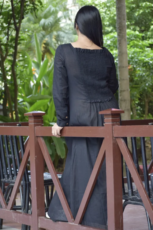DERVISH DREAM II ~ Layered Corset Shape Maxi Dress/Handmade Designer Indo Western Flared Cotton Casual Wear / Summer Dress / Party Wear. - Image 4