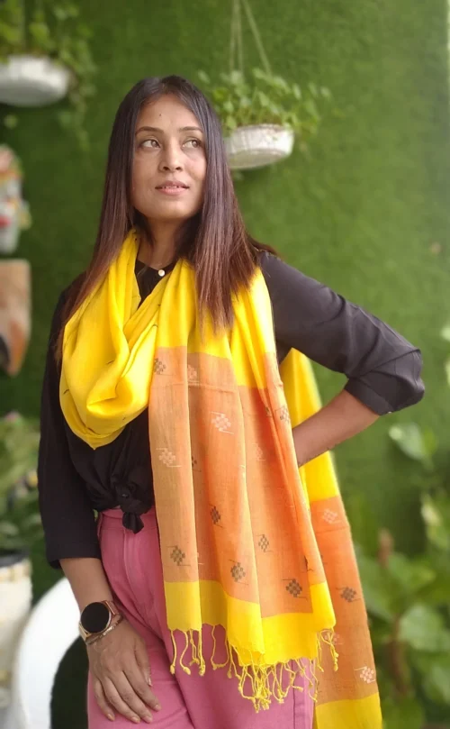KAILANI ~ Handwoven Pure Jamdani Designer Stole...a Classic Style Statement - Image 7