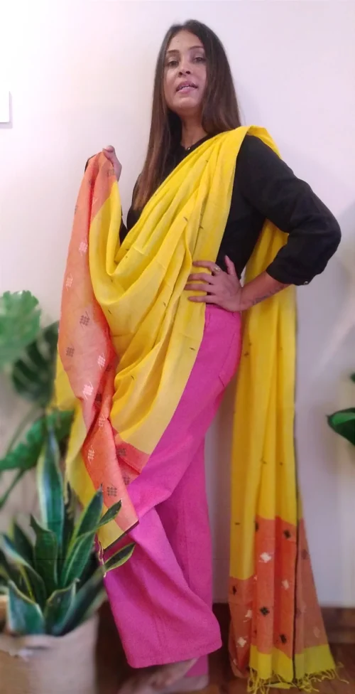 KAILANI ~ Handwoven Pure Jamdani Designer Stole...a Classic Style Statement - Image 3
