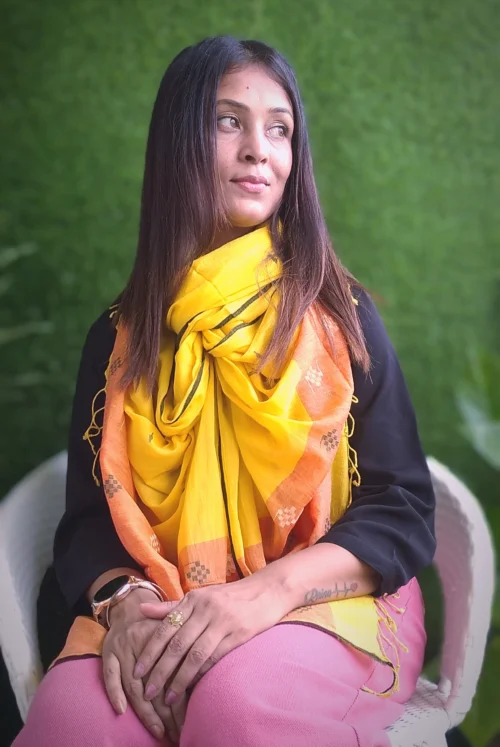 KAILANI ~ Handwoven Pure Jamdani Designer Stole...a Classic Style Statement - Image 5