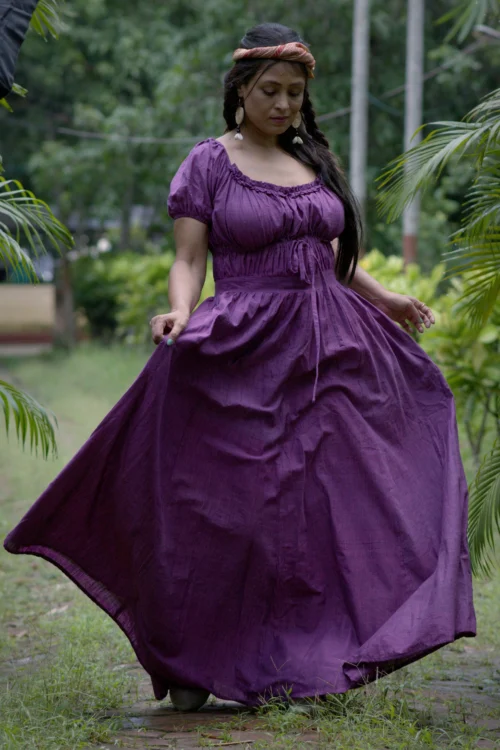 TIME'S EPILOGUE ~ Theme based Layered Corset Shape Handwoven Cotton Maxi Dress Party Wear