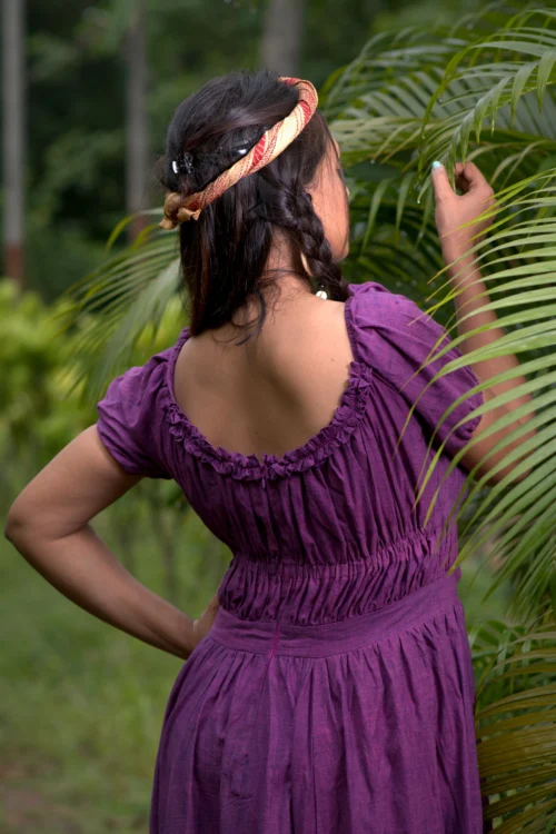TIME'S EPILOGUE ~ Theme based Layered Corset Shape Handwoven Cotton Maxi Dress Party Wear - Image 6