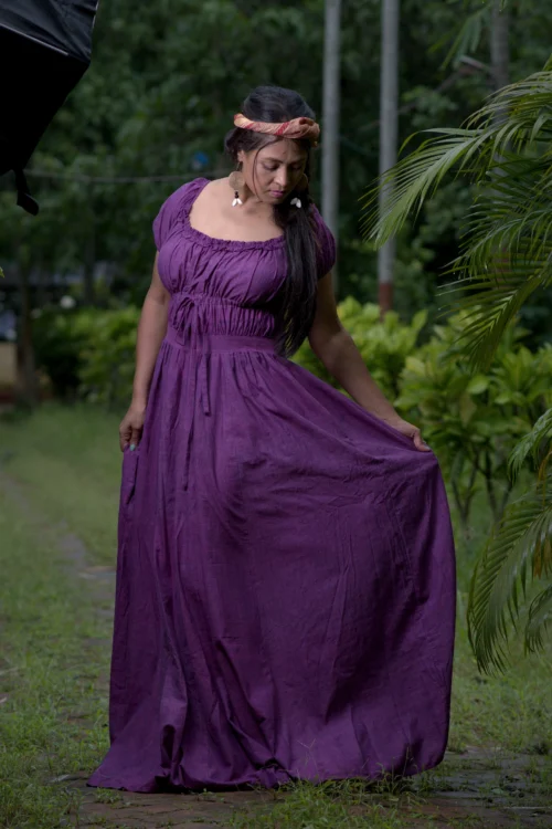 TIME'S EPILOGUE ~ Theme based Layered Corset Shape Handwoven Cotton Maxi Dress Party Wear - Image 7