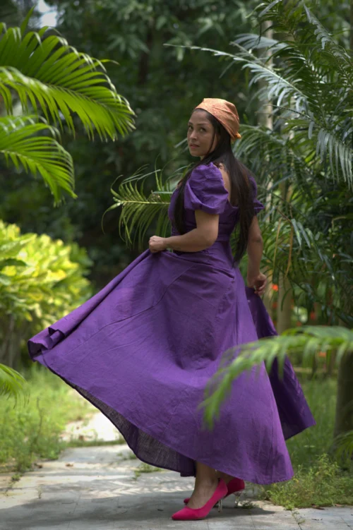 MONSOON'S DANCE~ Layered Corset Shape Handmade Maxi Dress in handwoven Cotton / Summer Dress / Party Wear - Image 2