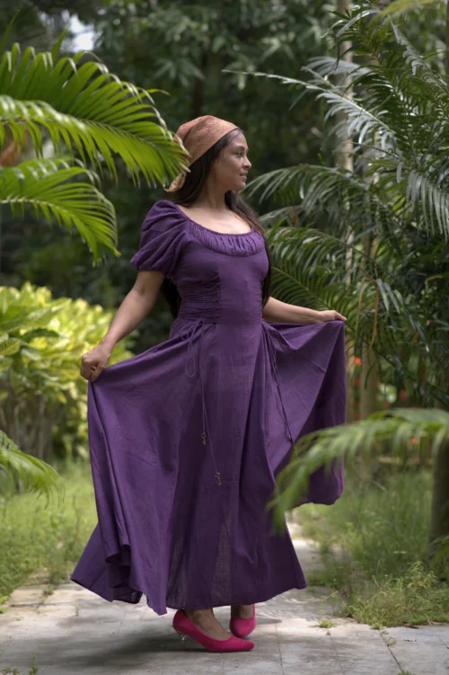 MONSOON'S DANCE~ Layered Corset Shape Handmade Maxi Dress in handwoven Cotton / Summer Dress / Party Wear - Image 5