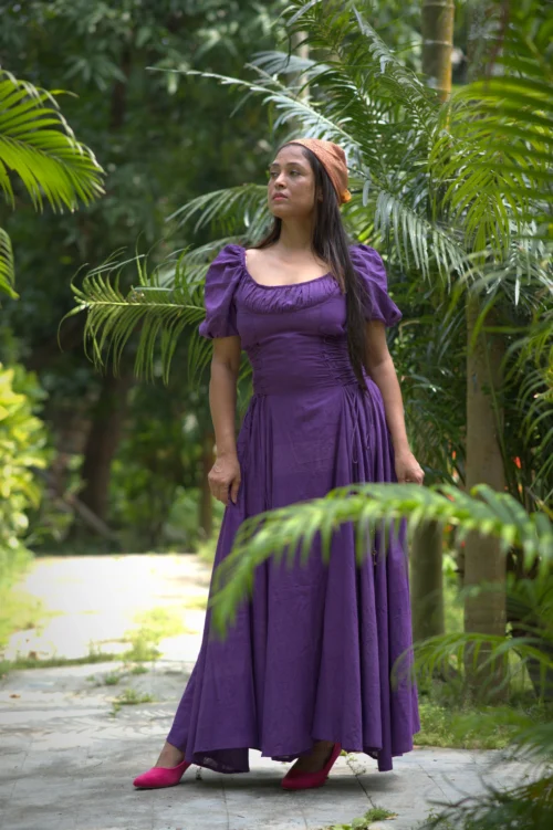 MONSOON'S DANCE~ Layered Corset Shape Handmade Maxi Dress in handwoven Cotton / Summer Dress / Party Wear - Image 6