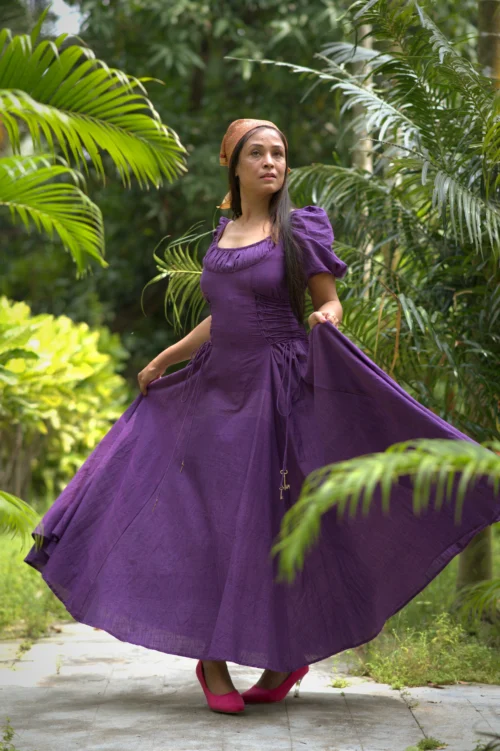 MONSOON'S DANCE~ Layered Corset Shape Handmade Maxi Dress in handwoven Cotton / Summer Dress / Party Wear