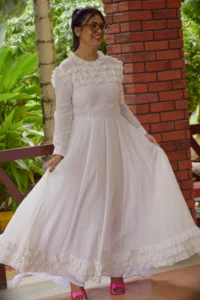 MEDITERRANEAN WINDS-Premium handcrafted Handwoven Muslin Cotton all season Designer-wear/Long Boho Dress/White Long Dress